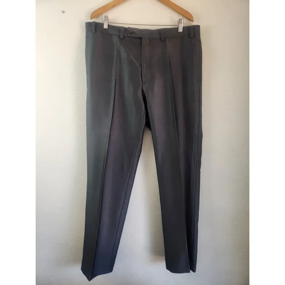 Calvin Klein Men's 3 Piece Suit in Gray Striped Size 42R Vest Jacket Pants 38x31